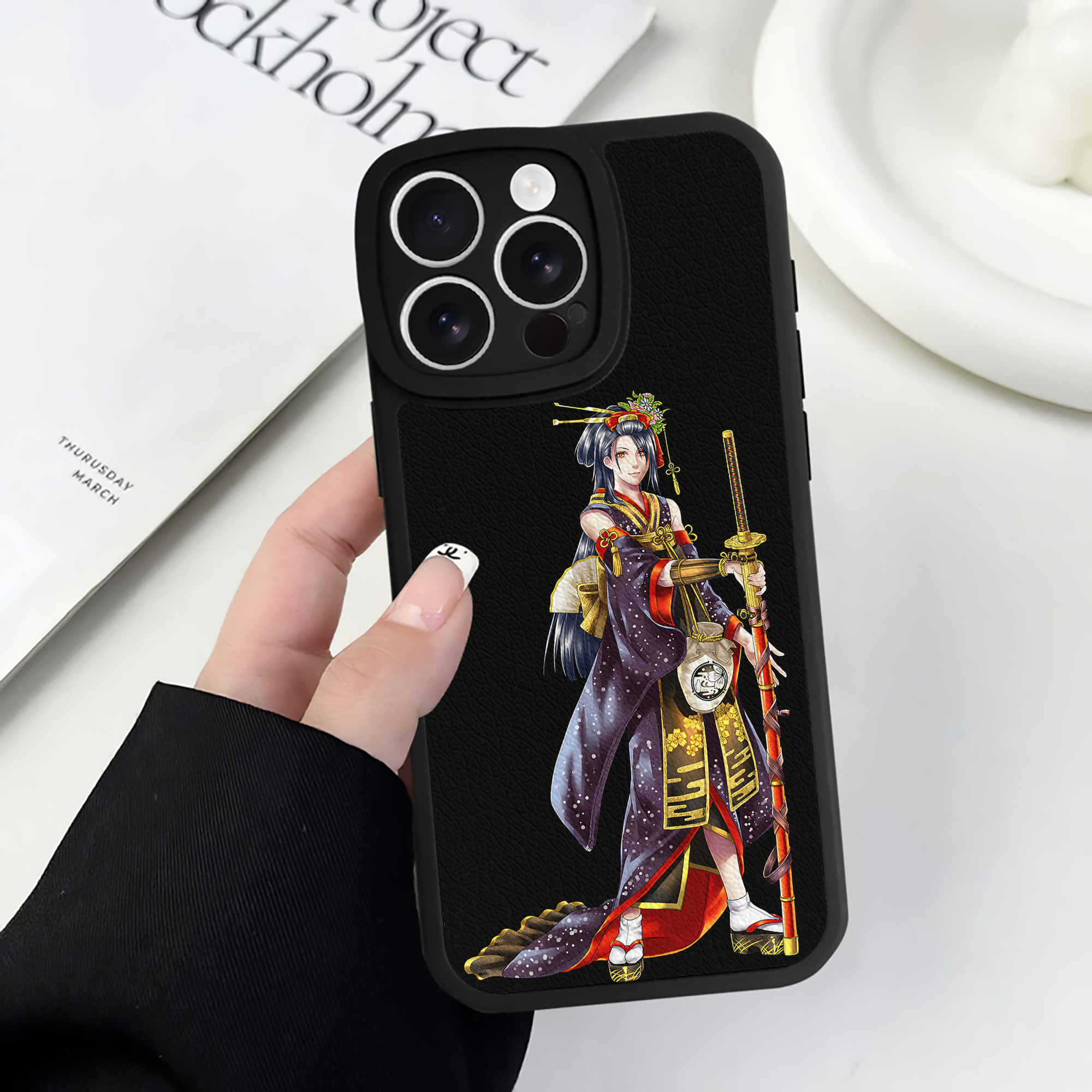 （画像用） 刀剣乱舞 Touken Ranbu 【iPhone 16シリーズ対応】シリコンスマホケース（レザー調） 材質：シリコン
